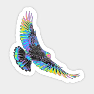 Vivid Holographic Bird Flying Sticker